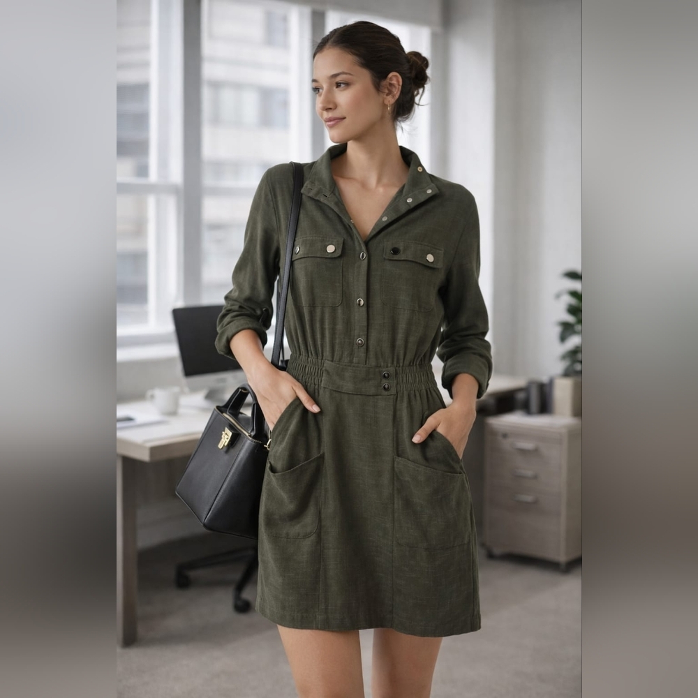 025 LINE&DOT POPPY Long Sleeve Mini Dress